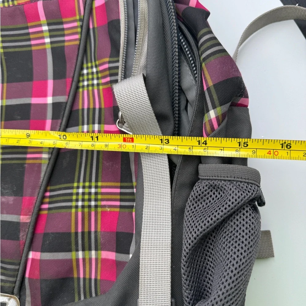 The NORTH FACE Pink/Gray Plaid Backpack Laptop Bag Back To School College Preppy